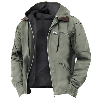 Practical Leisure Jacket Men Hooded Sporty