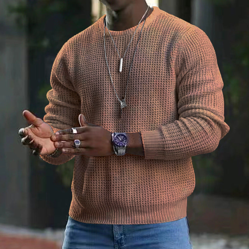 Men's Long-Sleeved Round Neck Jumper with Large Design