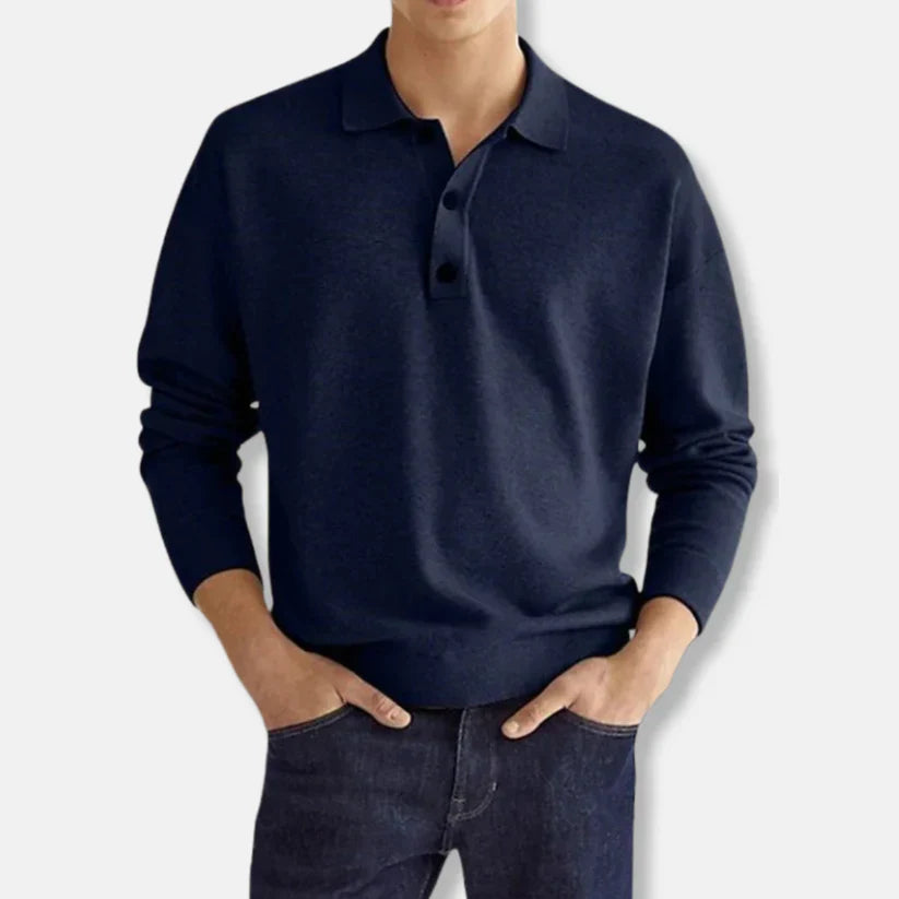 Men's Polo Neck Cotton Jumper