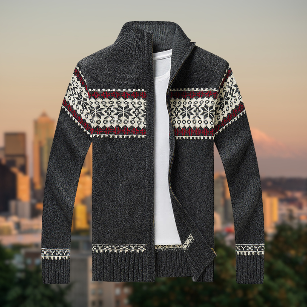 Classic sweatshirt with stand-up collar