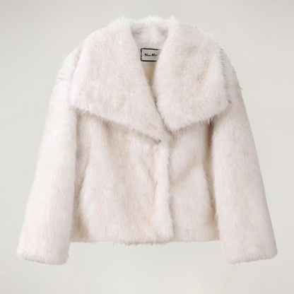 Luxury Faux Fur Coat Oversized Collar
