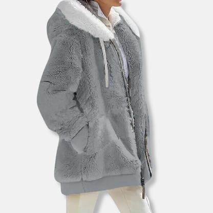 Oversized Fleece Jacket Hooded Warm