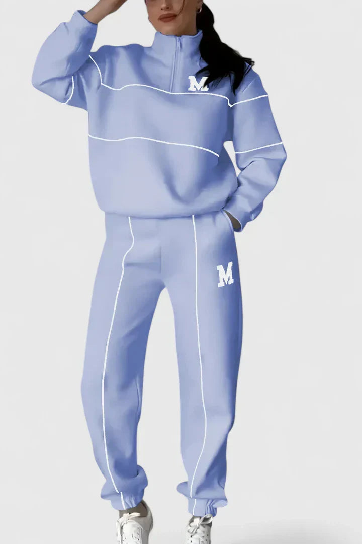 Women's Modern Sport Suit with Contrast Stripes