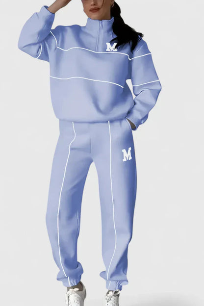Women's Modern Sport Suit with Contrast Stripes