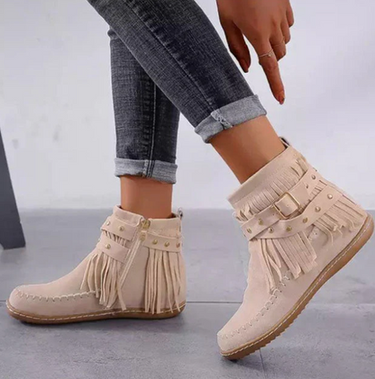 Stylish Suede Fringe Boots