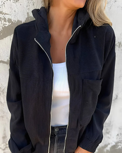 Women's Corduroy Hooded Jacket Modern