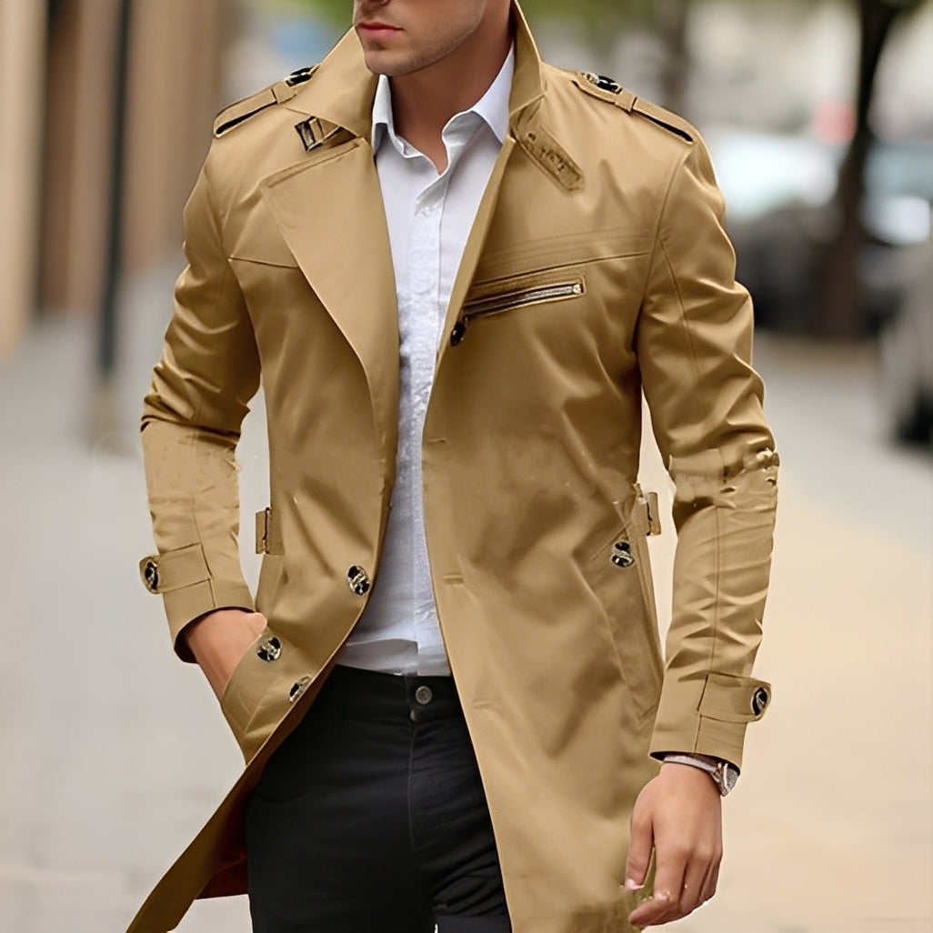Stylish Men's Trench Coat Elegant Design