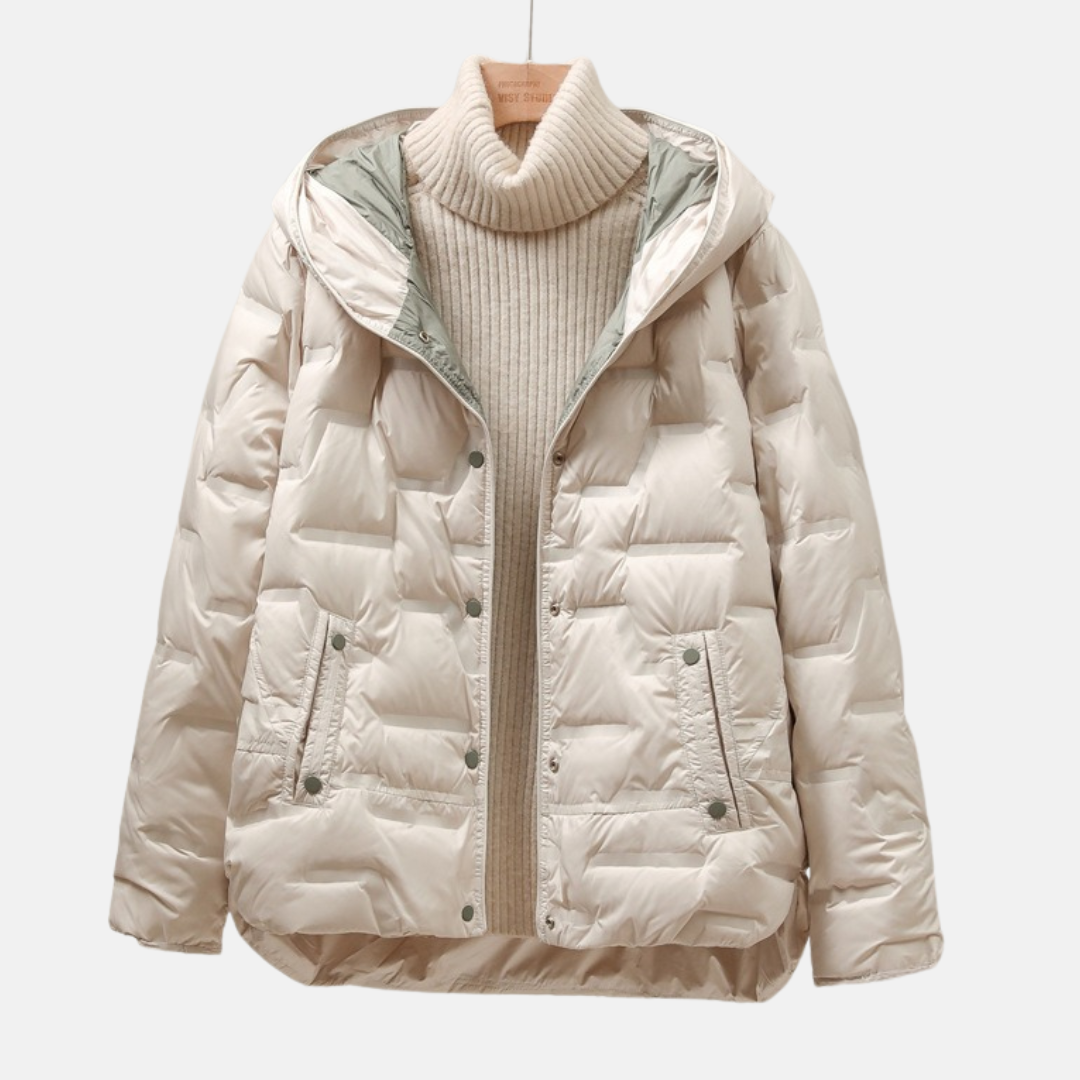 Winter Jacket Puffer Quilted Detachable Hood