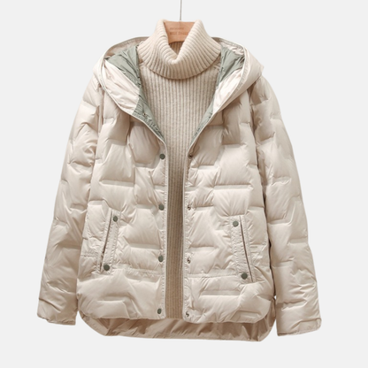 Winter Jacket Puffer Quilted Detachable Hood
