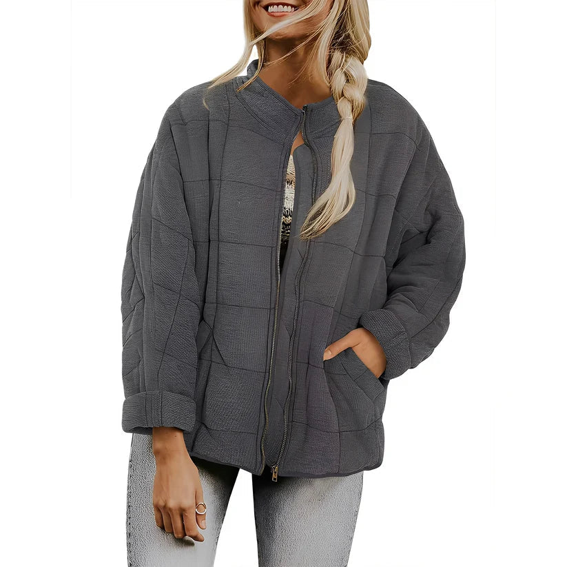 Women's Quilted Jacket With Pockets Warm