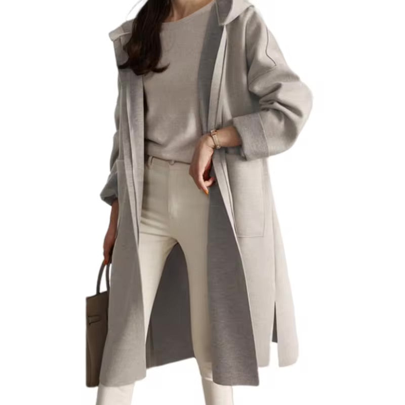 Long winter jacket Hood Open style