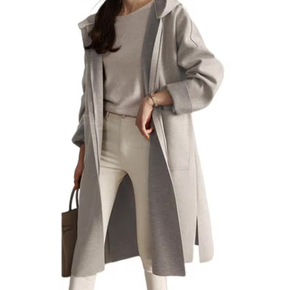 Long winter jacket Hood Open style