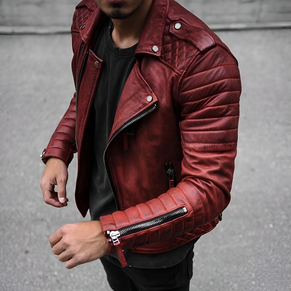 Men's Leather Jacket Classic Douglas Style