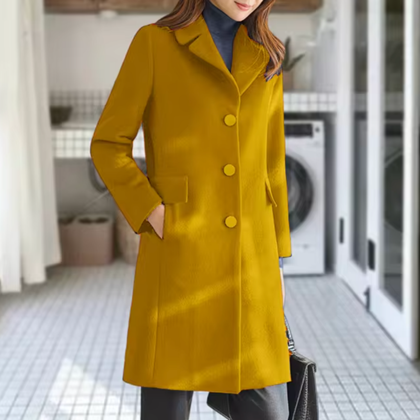 Warm Wool Coats for Women with Front Pockets