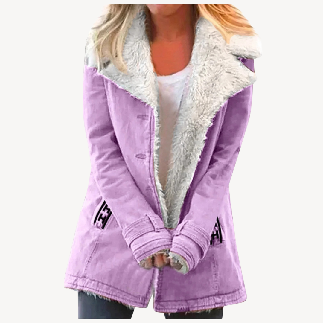 Damen Winterjacke Fleece Gefüttert Warm - IdealeKleiden