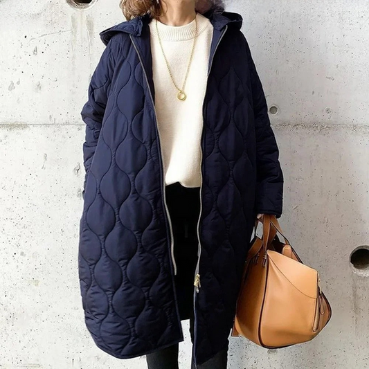Herbst-Winter-Jacke Damen, Stylisch Gepolstert Kapuze - IdealeKleiden