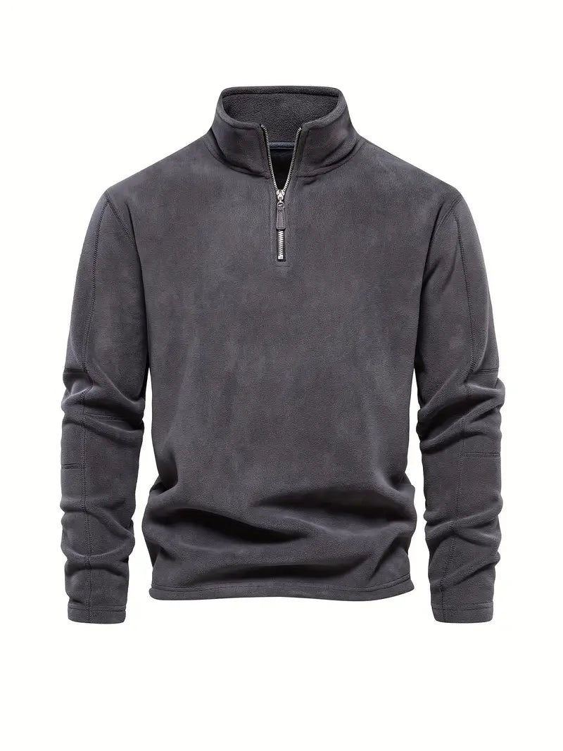 Cord Half-Zip Sweater Modern Style