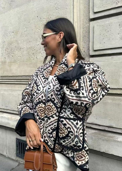 Stylish Contrast Jacket Cotton Soft Padding