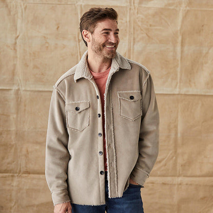 Men's Corduroy Jacket Modern Button-Down Style