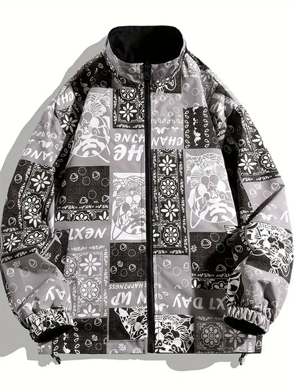 Men's Reversible Jacket Modern Graphic Design