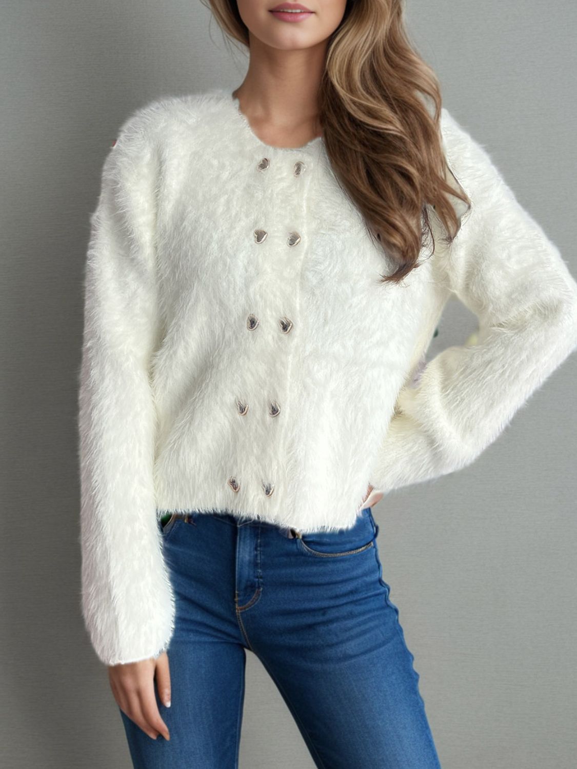 Luxury Cardigan Faux Fur Soft Elegant