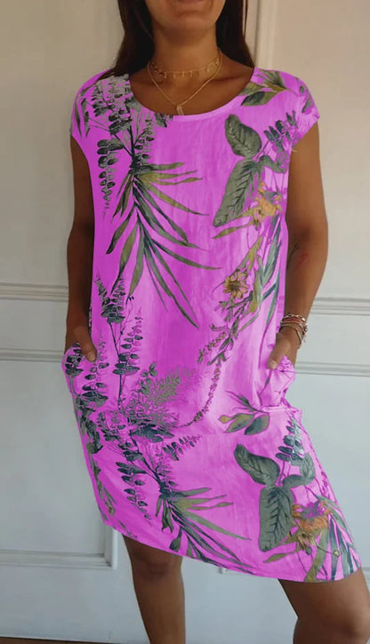 Women's Floral Round Neck Dress