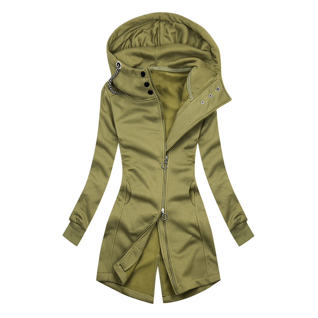 Women's Slim Fit High Collar Hoodie Jacket