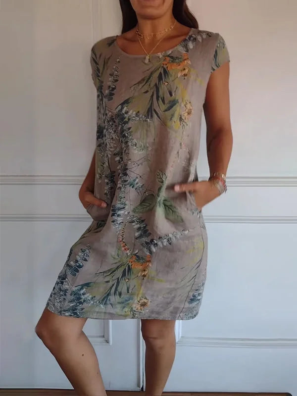 Women's Floral Round Neck Dress