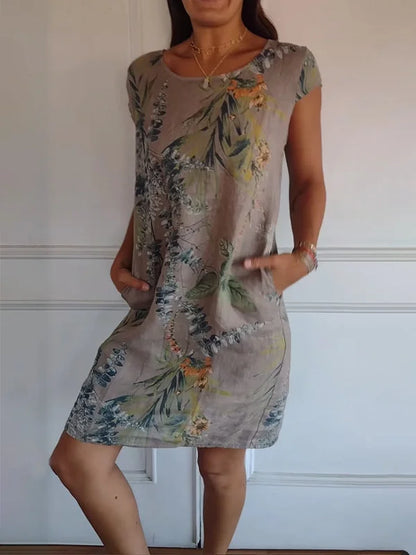 Women's Floral Round Neck Dress