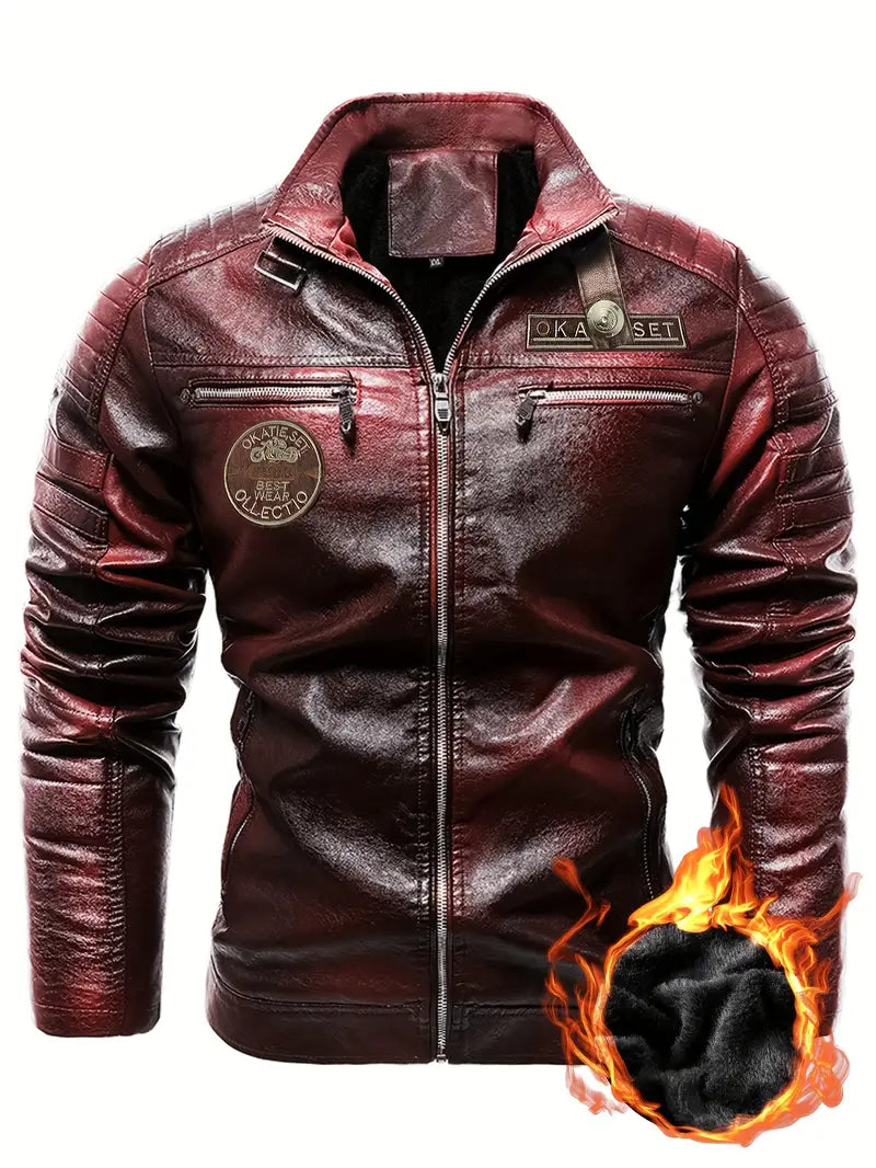 Men's Biker Style Leather Jacket