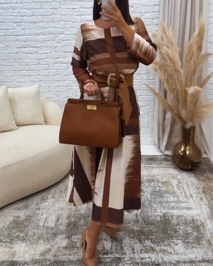 Statement Dress Round Neck Long Sleeves