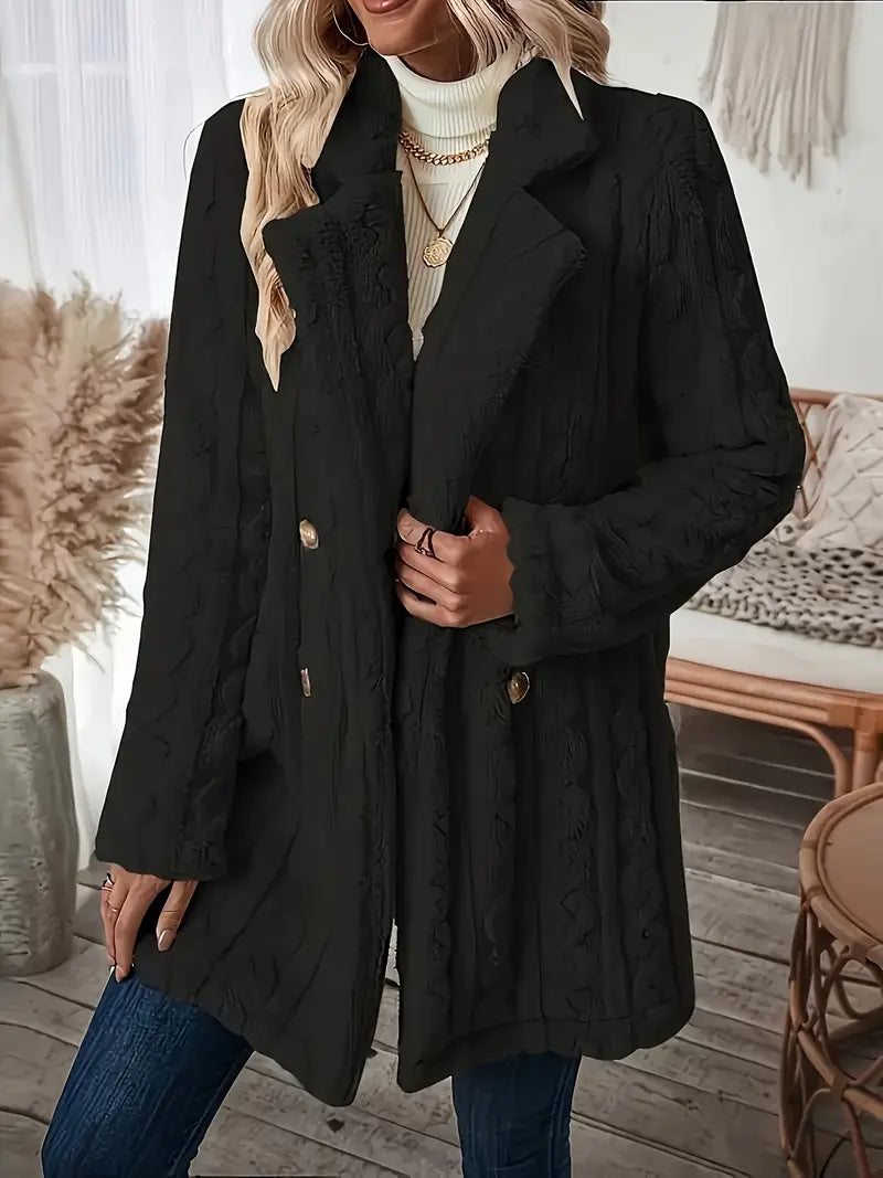 Soft Warm Coat Long-sleeved Plain