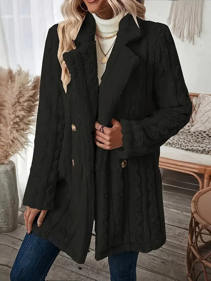 Soft Warm Coat Long-sleeved Plain
