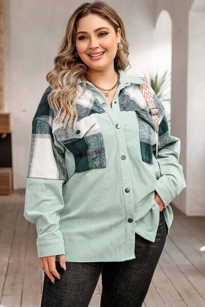 Large Oversized Plaid Cotton Jacket