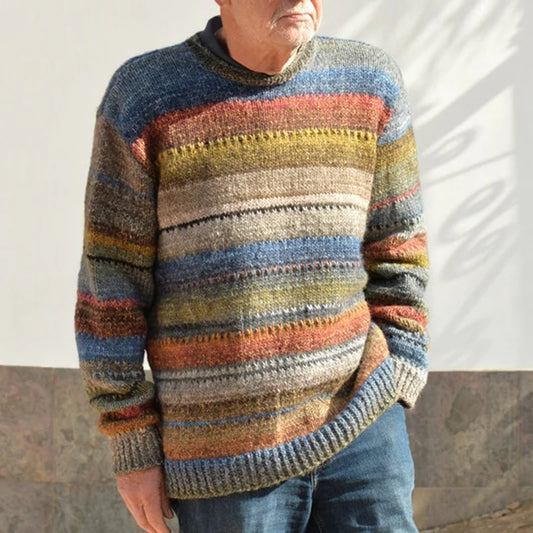 Streifenhemd Herren Pullover Rundhals Modern - IdealeKleiden