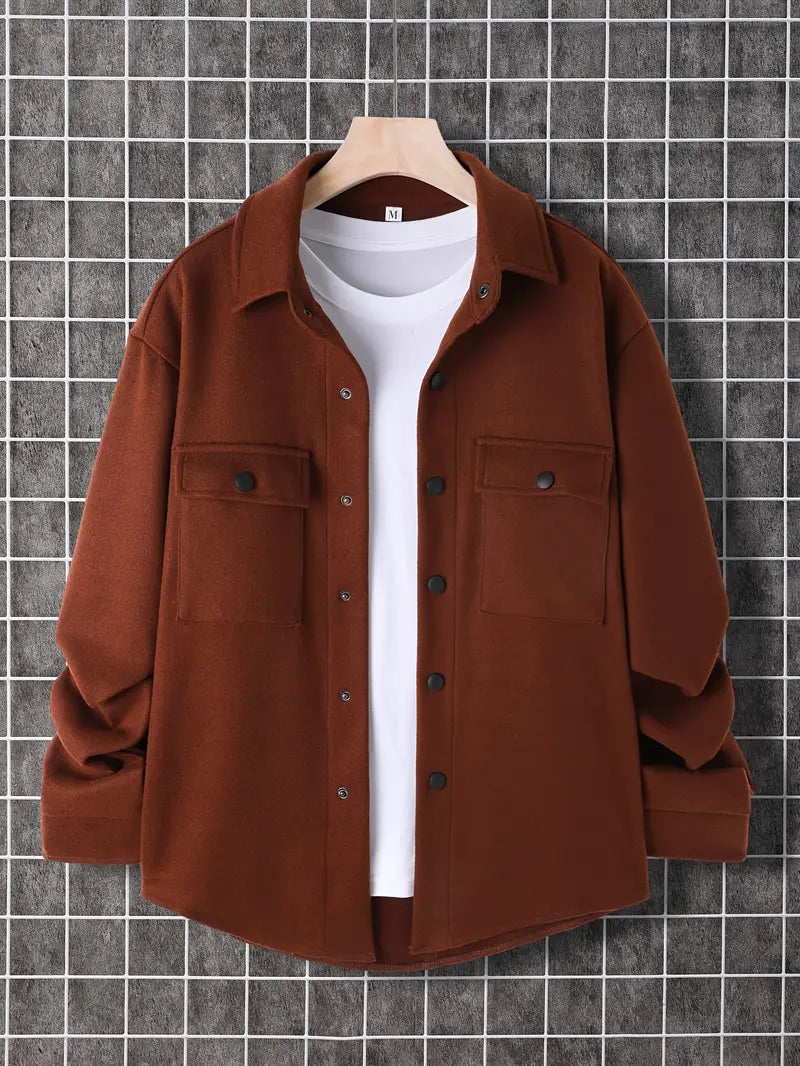 Men's Jacket with Chest Pockets Trendy Design
