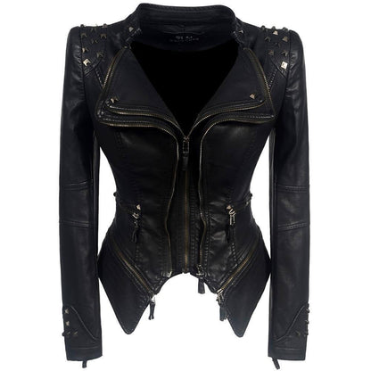 Women's Gothic Black Leather Jacket Style