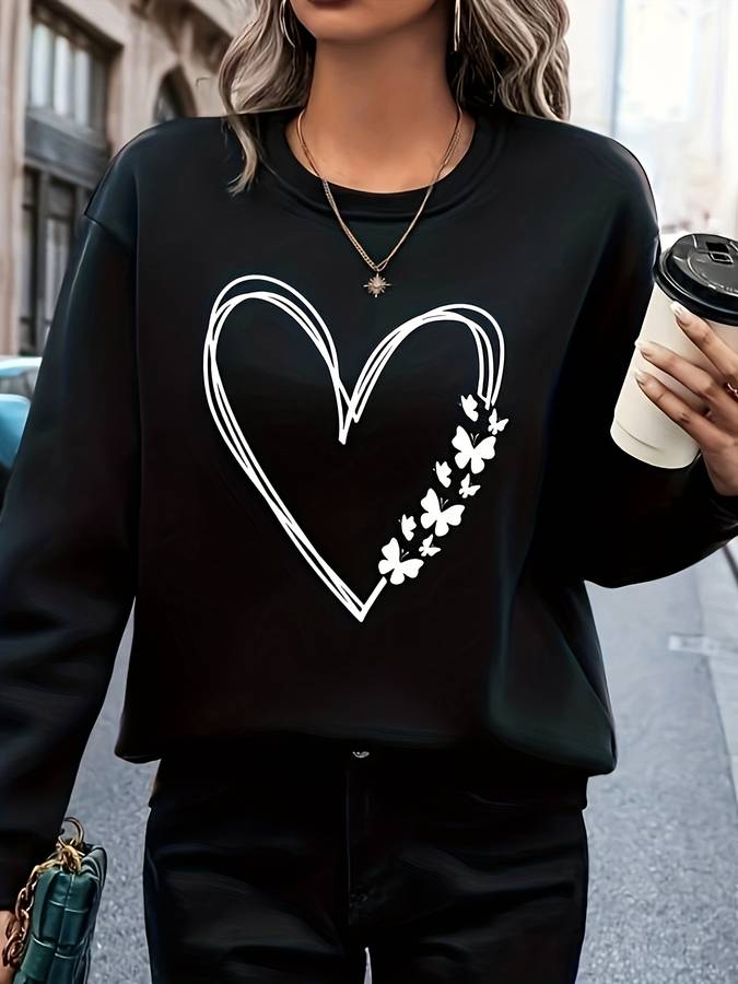 Heart Pullover Women's Fashion