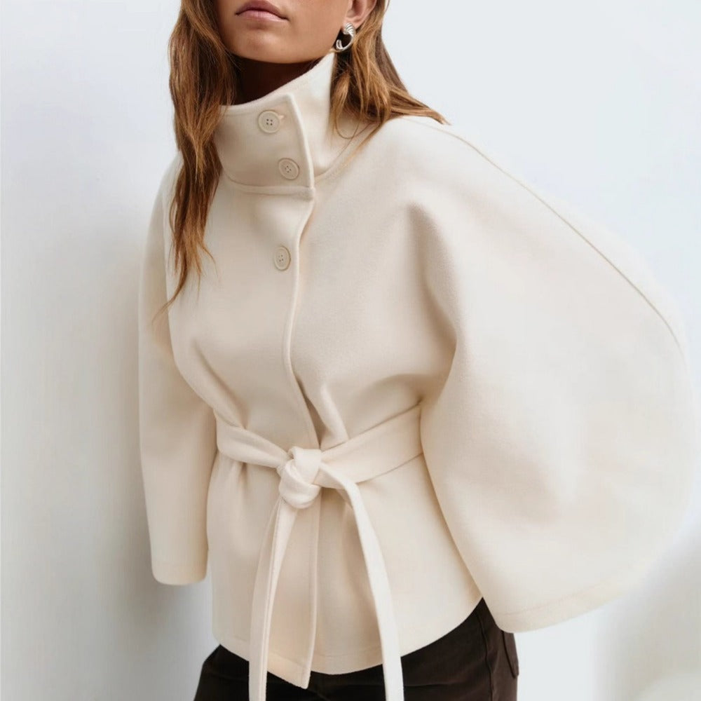 Elegante Damenkleidung | Hochgeschlossenes Kleid Mit Gürtel