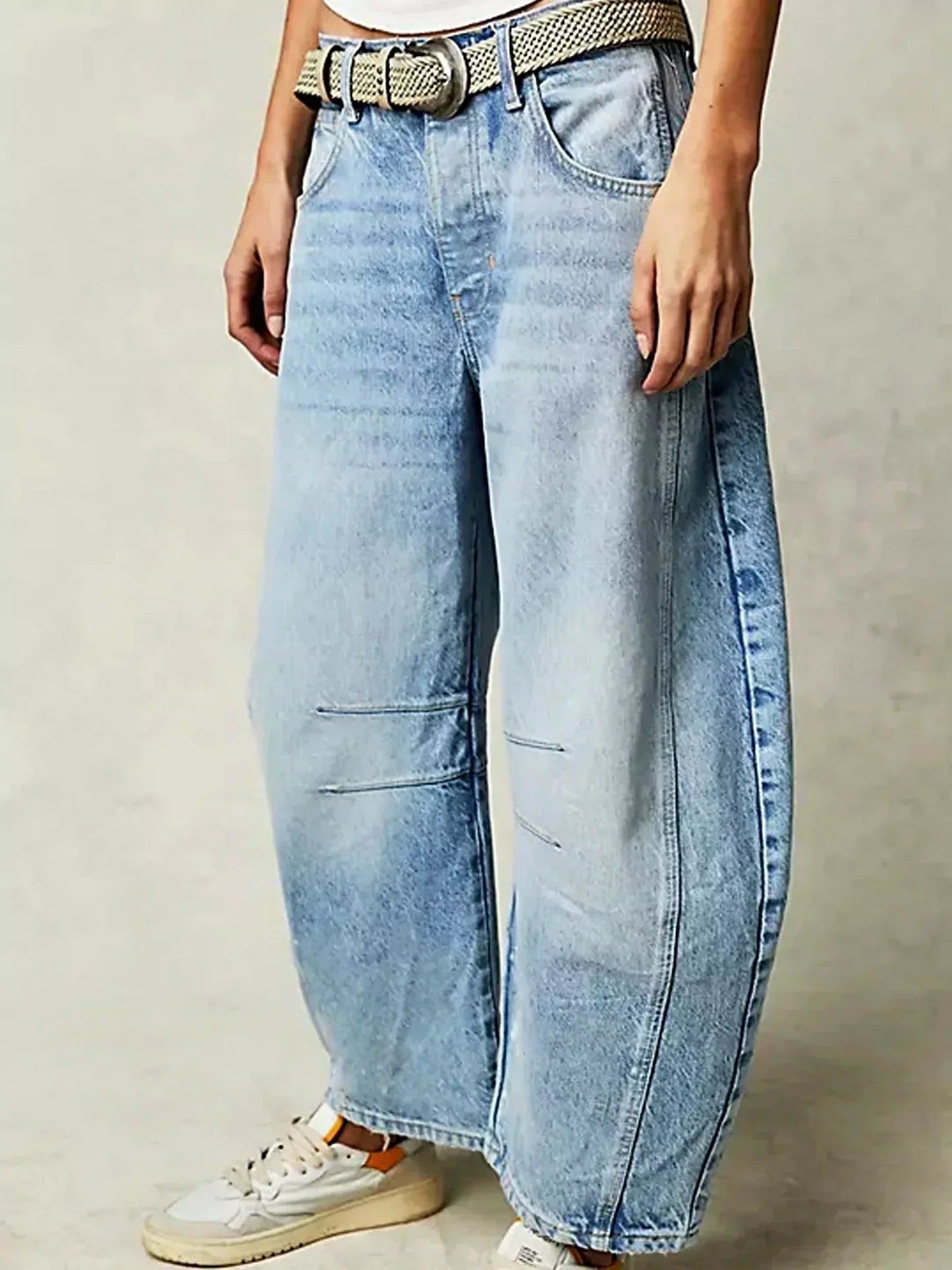 Women's Wide Leg Jeans Trendy Printed
