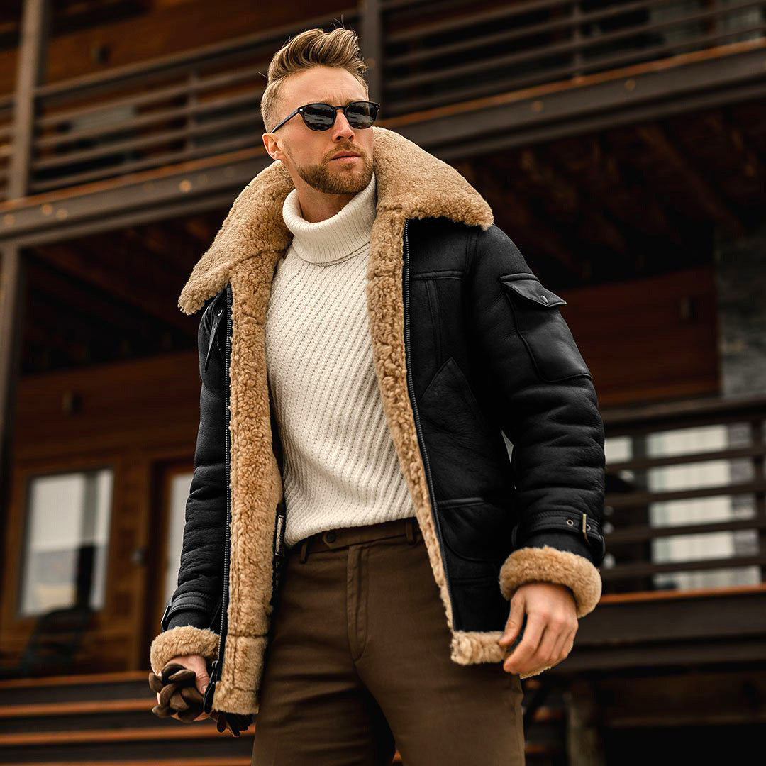 Men's Leather Aviator Jacket