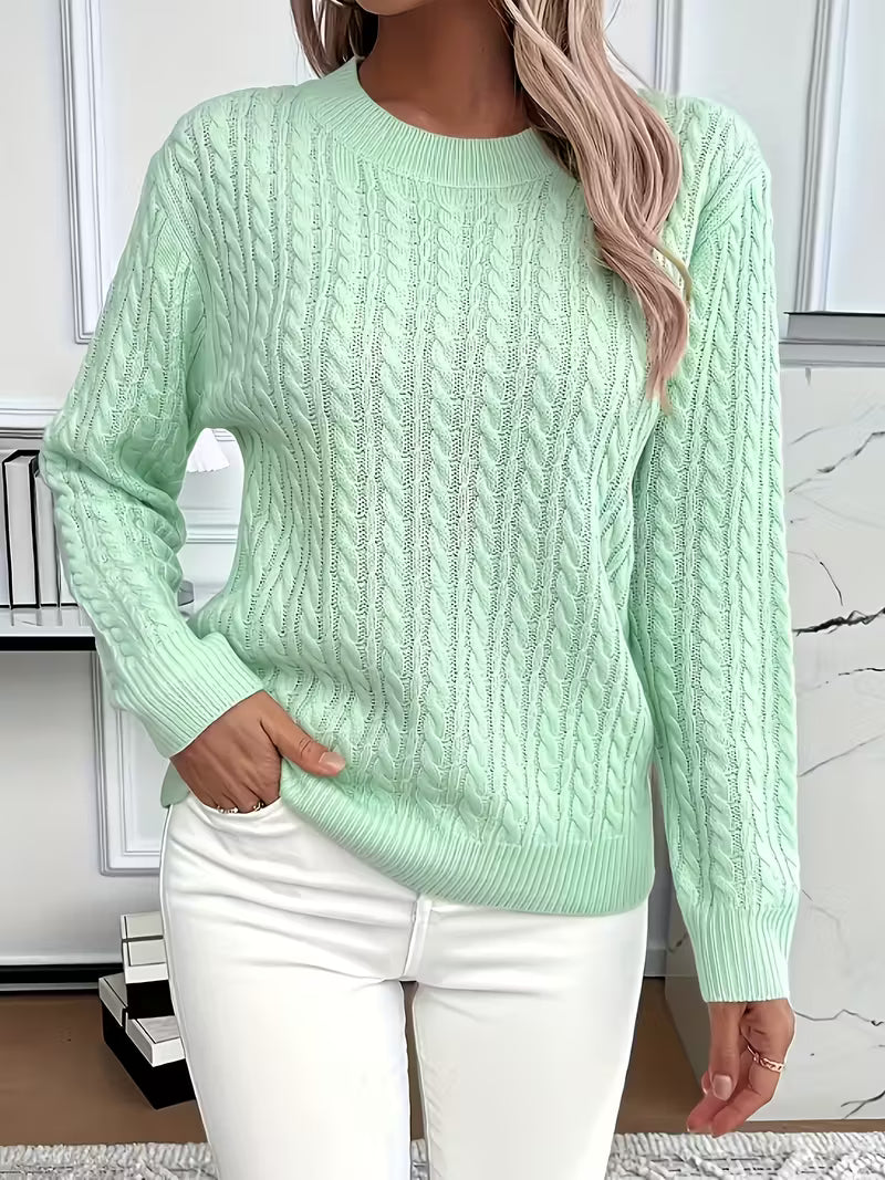 Women's Cable Knit Sweater Soft Warm