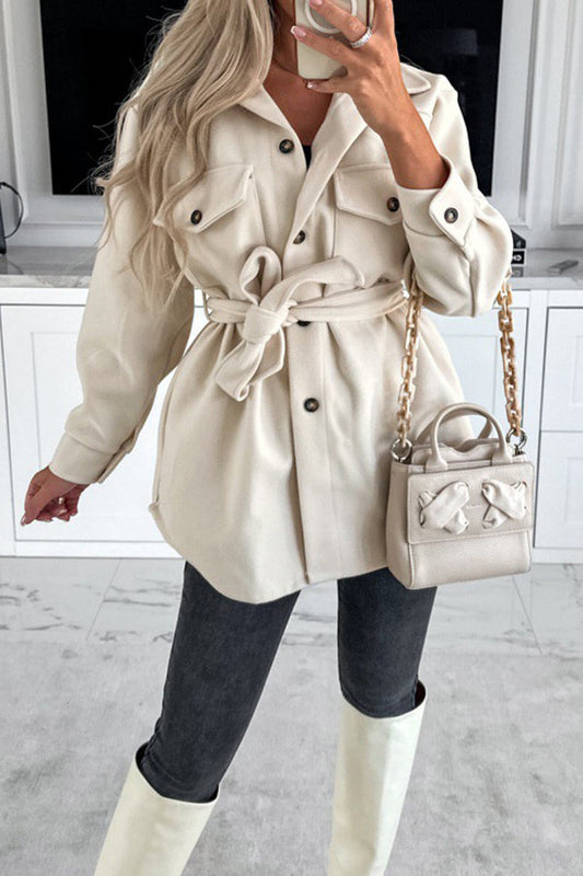 Elegante Damenjacke Langarm Knopfleiste - IdealeKleiden