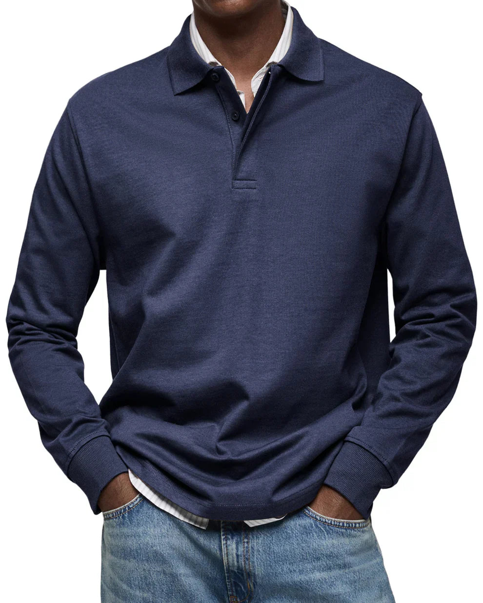 Men's Classic Elegant Long-Sleeve Polo Shirt