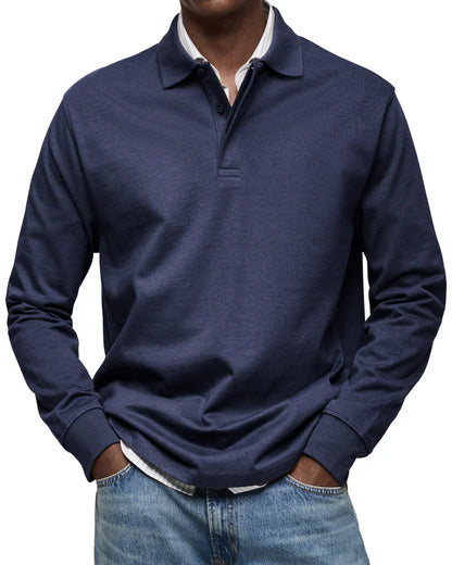 Men's Classic Elegant Long-Sleeve Polo Shirt