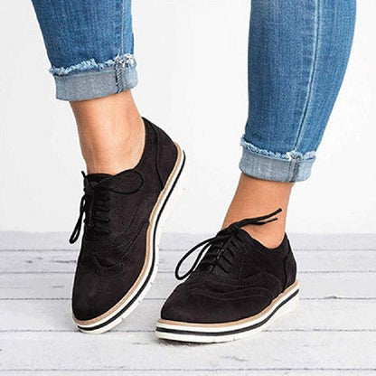 Stylish Women's Leather Lace-up Shoes