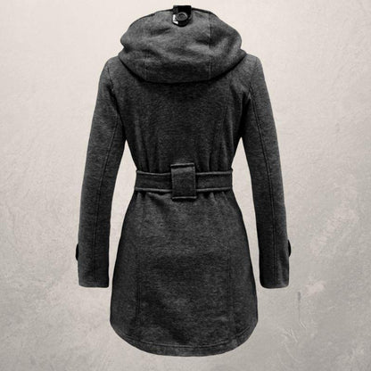 Klassischer Trenchcoat Zweireihig mit Kapuze - IdealeKleiden