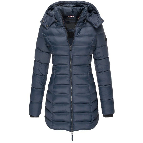Women's Long Winter Jacket Hooded Down Filled