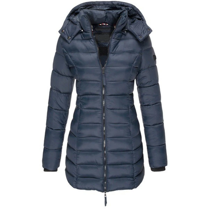 Women's Long Winter Jacket Hooded Down Filled