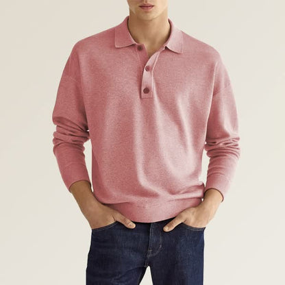 Men's Fashion Long-Sleeve Polo Shirt